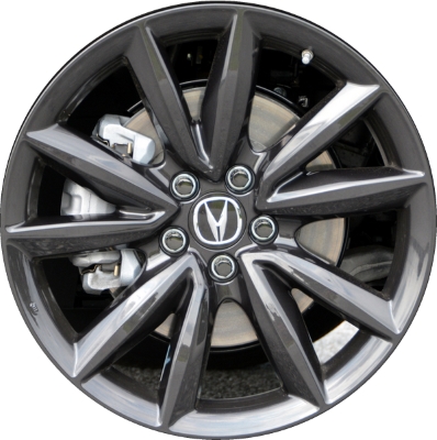 Acura RDX 2019-2024 powder coat black 19x8 aluminum wheels or rims. Hollander part number ALY71866U45/71867, OEM part number 08W19-TJB-200.