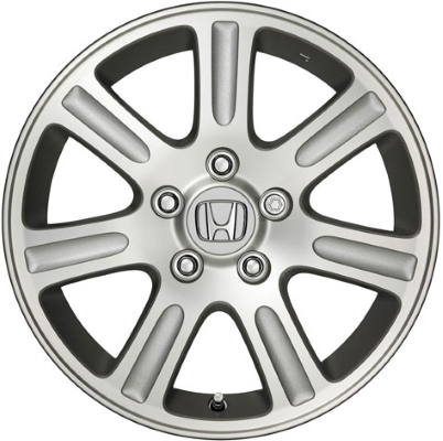 Honda CR-V 2005-2008 dark grey machined 16x6.5 aluminum wheels or rims. Hollander part number ALY98121/160045, OEM part number 08W16-S9A-100.