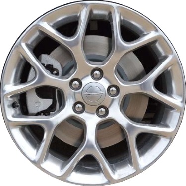 Chrysler 200 2015-2017 polished 18x8 aluminum wheels or rims. Hollander part number ALY2514U80, OEM part number 1WM48AAAAA, 1WM48AAAAB.