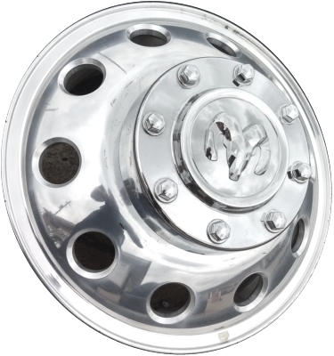 Dodge Ram 3500 DRW 2011-2018, Ram Chassis Cab DRW 2011-2018 polished 17x6 aluminum wheels or rims. Hollander part number 2414, OEM part number 4755208AA.