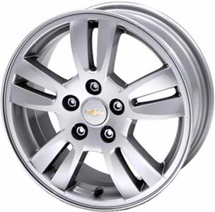 Chevrolet Sonic 2012-2016 powder coat silver 15x6 aluminum wheels or rims. Hollander part number ALY5523, OEM part number 96894731.