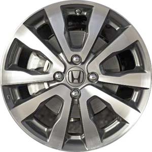 Honda Fit 2012-2014 grey machined 16x6 aluminum wheels or rims. Hollander part number ALY64033, OEM part number 42700TK6A71.