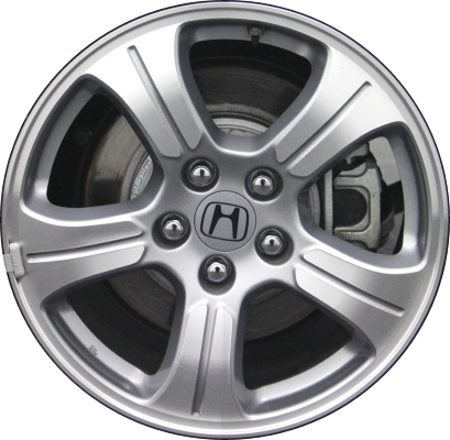 Honda Pilot 2012-2015 silver or grey machined 18x7.5 aluminum wheels or rims. Hollander part number ALY64037U, OEM part number 42700SZAA42, 42700SZAA41, 42700SZAA91.