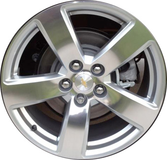 Chevrolet Malibu 2013-2015, Malibu Limited 2016 silver machined 19x8.5 aluminum wheels or rims. Hollander part number 5562U15.LS09, OEM part number 9598210, 23495269.