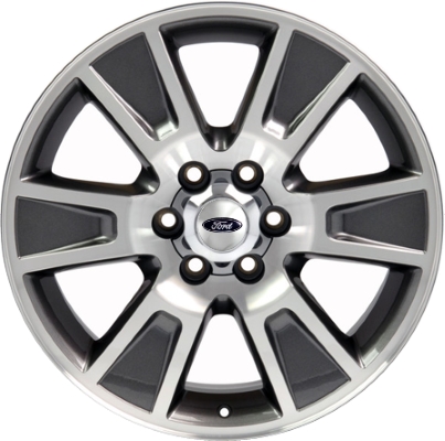 Ford F-150 2009-2014 charcoal machined 20x8.5 aluminum wheels or rims. Hollander part number ALY3787U35, OEM part number EL3Z1007A.