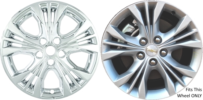 Chevrolet Impala 2014-2020 Chrome, 5 Triple Spoke, Plastic Hubcaps, Wheel Covers, Wheel Skins, Imposters. ONLY Fits 18 Inch Alloy Wheel Pictured. Part Number IMP-366X.