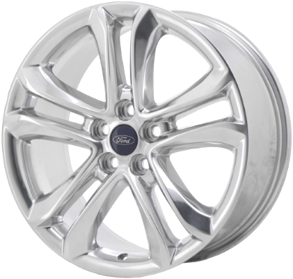 Ford Edge 2015-2018 polished 18x8 aluminum wheels or rims. Hollander part number ALY10044A80N, OEM part number FT4Z1007E.