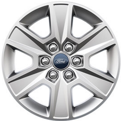 Ford F-150 2015-2020 powder coat silver 18x7.5 aluminum wheels or rims. Hollander part number ALY3999U20, OEM part number FL3Z1007K, FL3Z1007L.