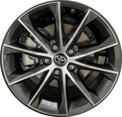 Toyota Camry 2015-2017 charcoal machined 18x7.5 aluminum wheels or rims. Hollander part number ALY75172, OEM part number 4261106B40.