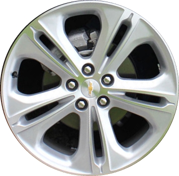 Chevrolet Cruze 2016-2018 silver machined 18x7.5 aluminum wheels or rims. Hollander part number ALY5750U10, OEM part number 13383414.