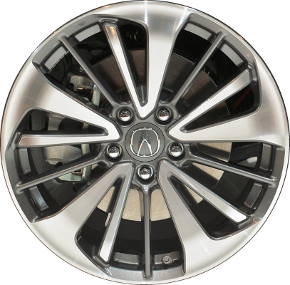 Acura RDX 2016-2018 charcoal machined 18x7.5 aluminum wheels or rims. Hollander part number ALY71837, OEM part number 42700TX4A82.