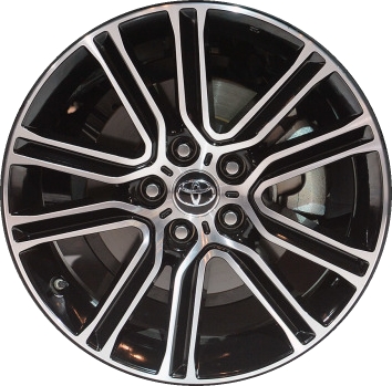 Toyota Avalon 2015, Camry 2016 black machined 18x7.5 aluminum wheels or rims. Hollander part number 75212, OEM part number PT758-07150.