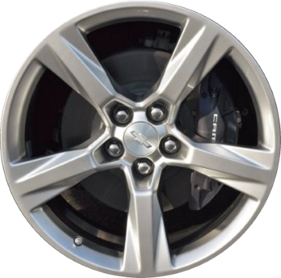 Chevrolet Camaro 2016-2018 powder coat silver 20x8.5 aluminum wheels or rims. Hollander part number ALY5760U77, OEM part number 22998078.