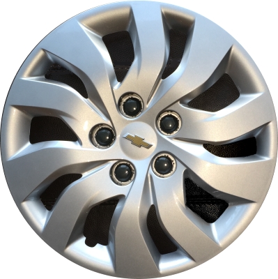 Chevrolet Malibu 2016-2019, Plastic 10 Spoke, Single Hubcap or Wheel Cover For 16 Inch Steel Wheels. Hollander Part Number H8052/3301.
