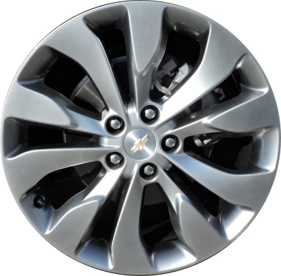 Chevrolet Malibu 2016-2018 powder coat hyper silver 19x8.5 aluminum wheels or rims. Hollander part number ALY5718, OEM part number 22969725.