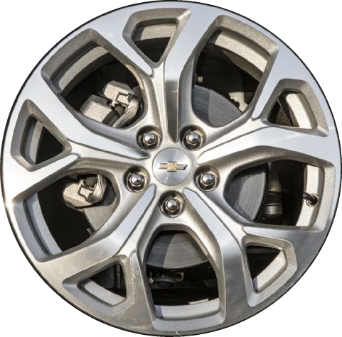 Chevrolet Volt 2016-2019 silver machined 17x7 aluminum wheels or rims. Hollander part number ALY5724U10, OEM part number 23230397, 84451764.