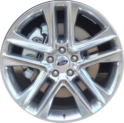 Ford Explorer 2016-2017 polished 20x8.5 aluminum wheels or rims. Hollander part number ALY10060, OEM part number FB5Z1007C.