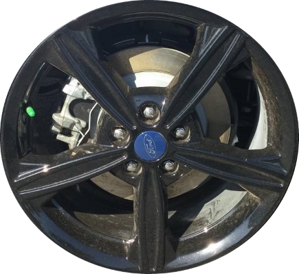 Ford Fusion 2015-2016 powder coat black 18x8 aluminum wheels or rims. Hollander part number ALY3985U46/10068, OEM part number GS7Z1007B.
