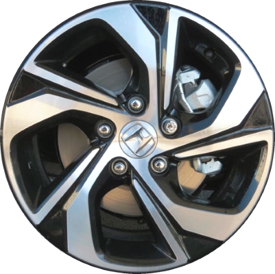Honda Accord 2016-2017 black machined 16x7 aluminum wheels or rims. Hollander part number ALY64078, OEM part number 42700T2AL62.