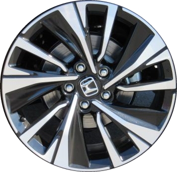 Honda Accord 2016-2017 black machined 18x8 aluminum wheels or rims. Hollander part number ALY64081, OEM part number 42700T2AL82.