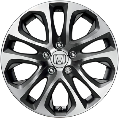 Honda CR-V 2015-2016 charcoal machined 17x6.5 aluminum wheels or rims. Hollander part number ALY64086, OEM part number 08W17T0A100B.