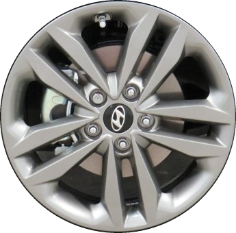 Hyundai Elantra 2016-2017 powder coat grey 17x7 aluminum wheels or rims. Hollander part number ALY70883U35.LC92, OEM part number 52910A5800.