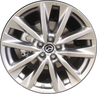 Mazda CX-9 2016-2023 powder coat hyper silver 20x8.5 aluminum wheels or rims. Hollander part number ALY64984U77, OEM part number 9965038500, 9965048500, 9965138500.