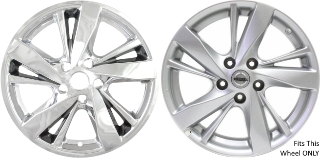 Nissan Altima 2013-2015 Charcoal/Chrome, 5 Double Spoke, Plastic Hubcaps, Wheel Covers, Wheel Skins, Imposters. ONLY Fits 17 Inch Alloy Wheel Pictured. Part Number IMP-378CC.