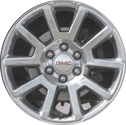 GMC Sierra 1500 2016-2018, Yukon 2016-2020 polished 20x9 aluminum wheels or rims. Hollander part number 5644U80/5751, OEM part number 23287090.
