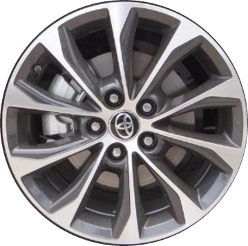 Toyota Avalon 2016-2018 charcoal machined 17x7 aluminum wheels or rims. Hollander part number ALY75185, OEM part number 4261107100.
