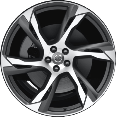 Volvo XC90 2015-2018 charcoal machined 22x9 aluminum wheels or rims. Hollander part number ALY70409, OEM part number 314542317.