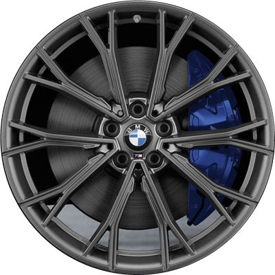 BMW 530e 2018-2020, 530i 2017-2020, 540i 2017-2020, M550i 2018-2020 powder coat grey or black 20x8 aluminum wheels or rims. Hollander part number 86338U, OEM part number 36116873943, 36116884498.