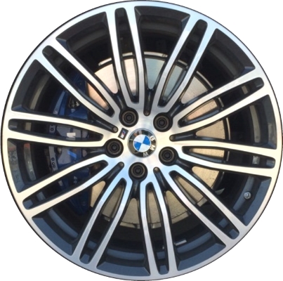 BMW 530e 2018-2020, 530i 2017-2020, 540i 2017-2020, M550i 2018-2020 powder coat black or grey machined 19x8 aluminum wheels or rims. Hollander part number 86328U, OEM part number 36117855083, 36117855085, 36117856925.