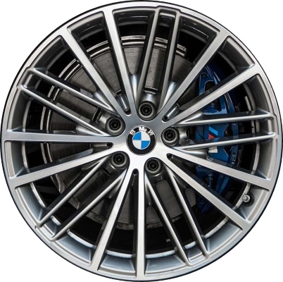 BMW 530e 2018-2023, 530i 2017-2023, 540i 2017-2023, M550i 2018-2020 grey or charcoal machined 19x8 aluminum wheels or rims. Hollander part number 86331U, OEM part number 36116863422, 36116894839.