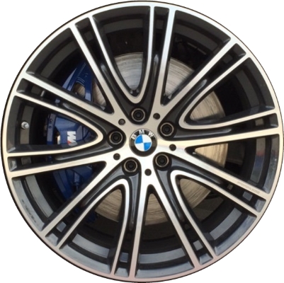 BMW 530e 2018-2020, 530i 2017-2020, 540i 2017-2020, M550i 2018-2020 dark grey machined 20x8 aluminum wheels or rims. Hollander part number 86336, OEM part number 36118053501.