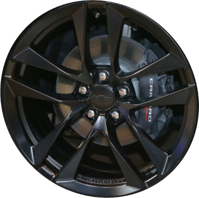 Chevrolet Camaro 2017-2024 powder coat black 20x8.5 aluminum wheels or rims. Hollander part number ALY97952U45/200239, OEM part number Not Yet Known.