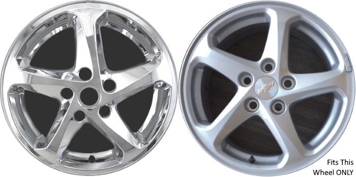 Chevrolet Malibu 2016-2018 Chrome, 5 Spoke, Plastic Hubcaps, Wheel Covers, Wheel Skins, Imposters. ONLY Fits 16 Inch Alloy Wheel Pictured. Part Number IMP-394X/6016PC.