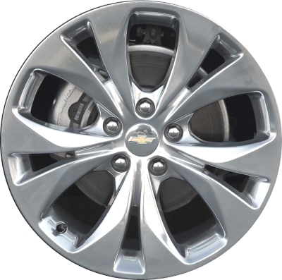Chevrolet Malibu 2016-2020 polished 18x8.5 aluminum wheels or rims. Hollander part number ALY5717, OEM part number 22969724.