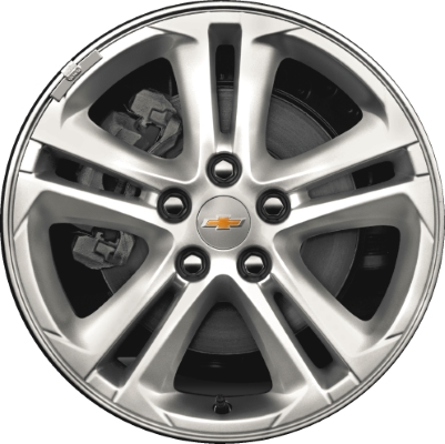 Chevrolet Cruze 2016-2018 powder coat silver 16x7 aluminum wheels or rims. Hollander part number ALY5748, OEM part number 13383410.
