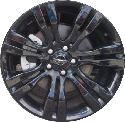 Chrysler 200 2016-2017 powder coat black 18x8 aluminum wheels or rims. Hollander part number ALY2512U45/2608, OEM part number 1WM47DX8AB.