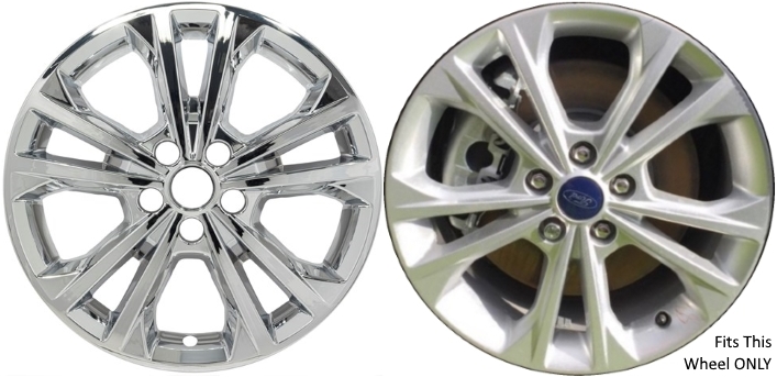 Ford Escape 2017-2019 Chrome, 10 Spoke, Plastic Hubcaps, Wheel Covers, Wheel Skins, Imposters. ONLY Fits 17 Inch Alloy Wheel Pictured. Part Number IMP-414X/788PC.