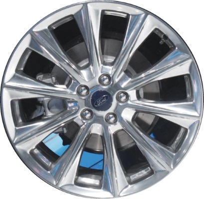 Ford Fusion 2017-2019 polished 19x8 aluminum wheels or rims. Hollander part number ALY10122, OEM part number DS7Z1007R.
