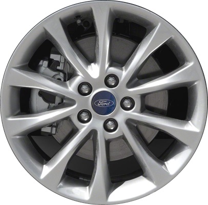 Ford Fusion 2017-2018 powder coat hyper silver 17x7.5 aluminum wheels or rims. Hollander part number ALY10119U35.LS1, OEM part number HS7Z1007B.