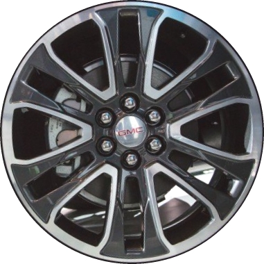 GMC Acadia 2017-2022 charcoal machined 20x8 aluminum wheels or rims. Hollander part number ALY5800U30, OEM part number 23437171, 84148610.