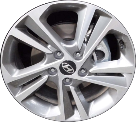 Hyundai Elantra 2017-2018 grey machined 17x7 aluminum wheels or rims. Hollander part number ALY70903, OEM part number 52910F2300.