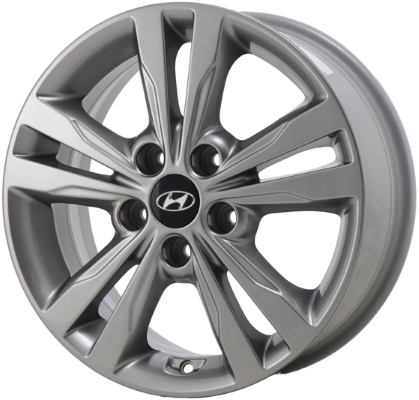 Hyundai Elantra 2017-2018 powder coat grey 16x6.5 aluminum wheels or rims. Hollander part number ALY70902U30.LC13, OEM part number 52910F3200, 52910F2200.