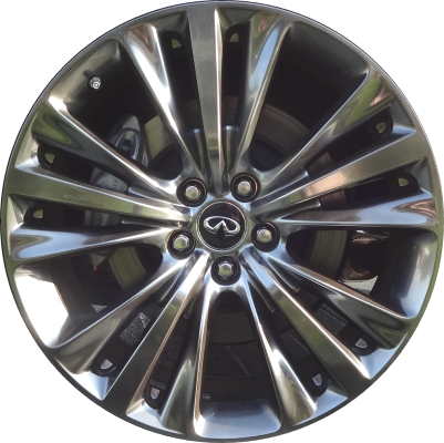 Infiniti Q70 2016-2019 powder coat smoked hyper 20x9 aluminum wheels or rims. Hollander part number ALY73791, OEM part number D0CMM1A37A, D0C001A37A.