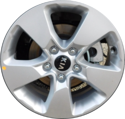 KIA SOUL 2017-2019 powder coat silver 16x6.5 aluminum wheels or rims. Hollander part number ALY74760, OEM part number 52910B2170.