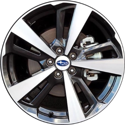 Subaru Impreza 2017-2019 charcoal machined 18x7.5 aluminum wheels or rims. Hollander part number ALY68848, OEM part number 28111FL02A.
