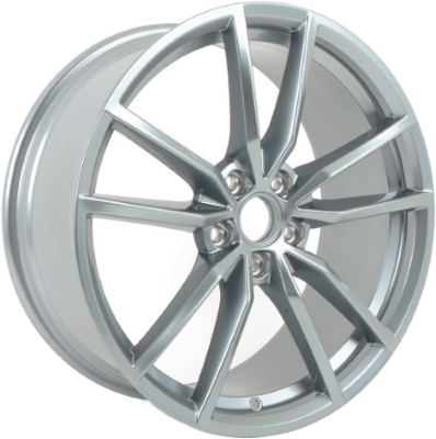Volkswagen Golf 2016-2018 powder coat silver 19x8 aluminum wheels or rims. Hollander part number ALY70018U20, OEM part number 5G0601025AJZ49.